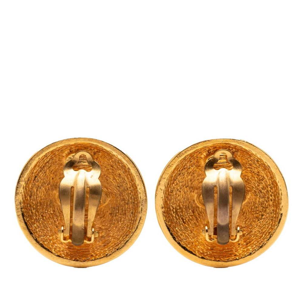 CHANEL Authentic Gold Logo Earrings - Picture 2 of 6